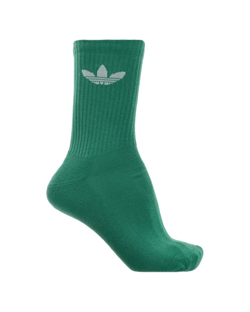 Adidas Blue Logo-Embroidered Ribbed-Knit Socks (Set Of Six) for men
