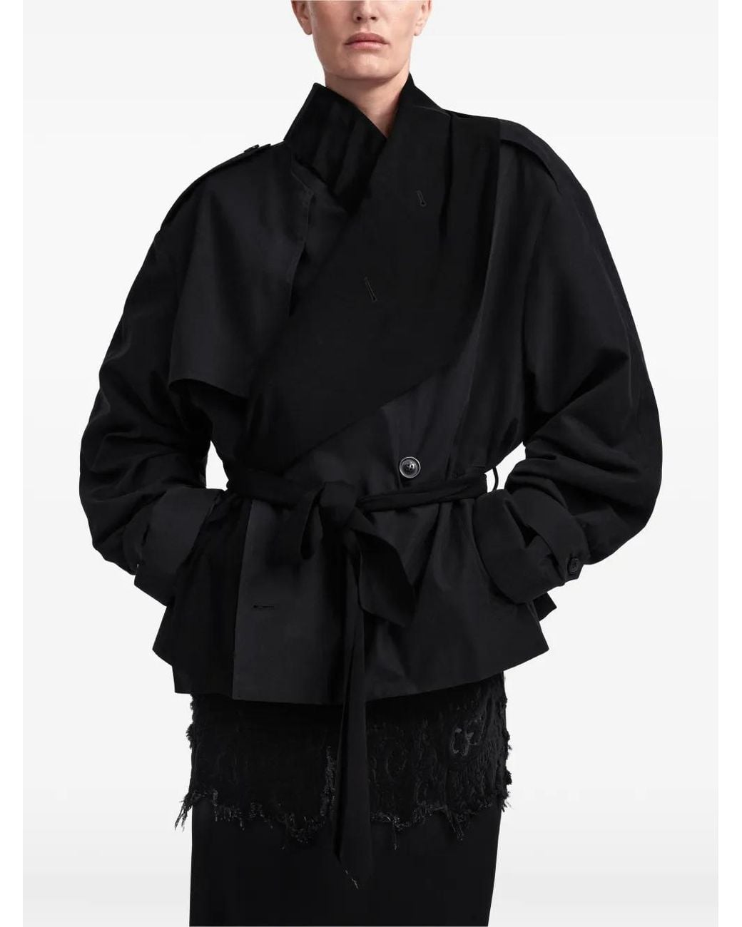 Maison Margiela Black Fusion Jersey Trench Coat