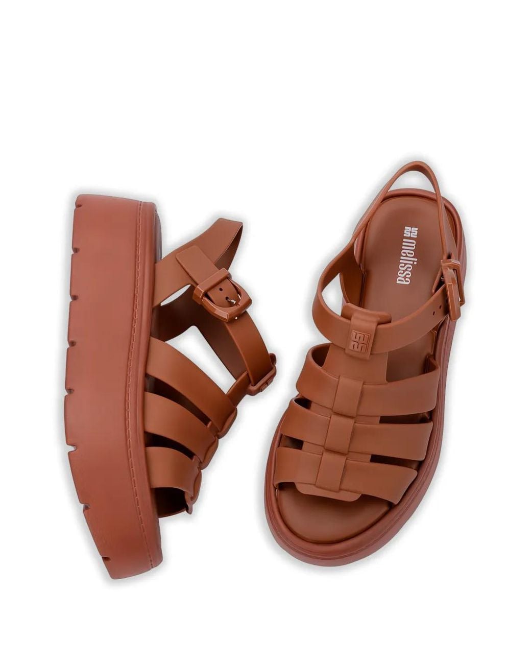Melissa Brown Up Platform Buckle Sandals