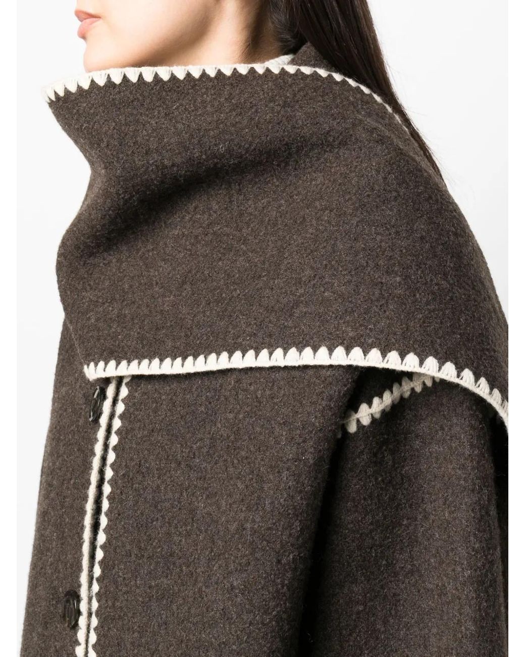 Totême Brown Embroidered Scarf Jacket