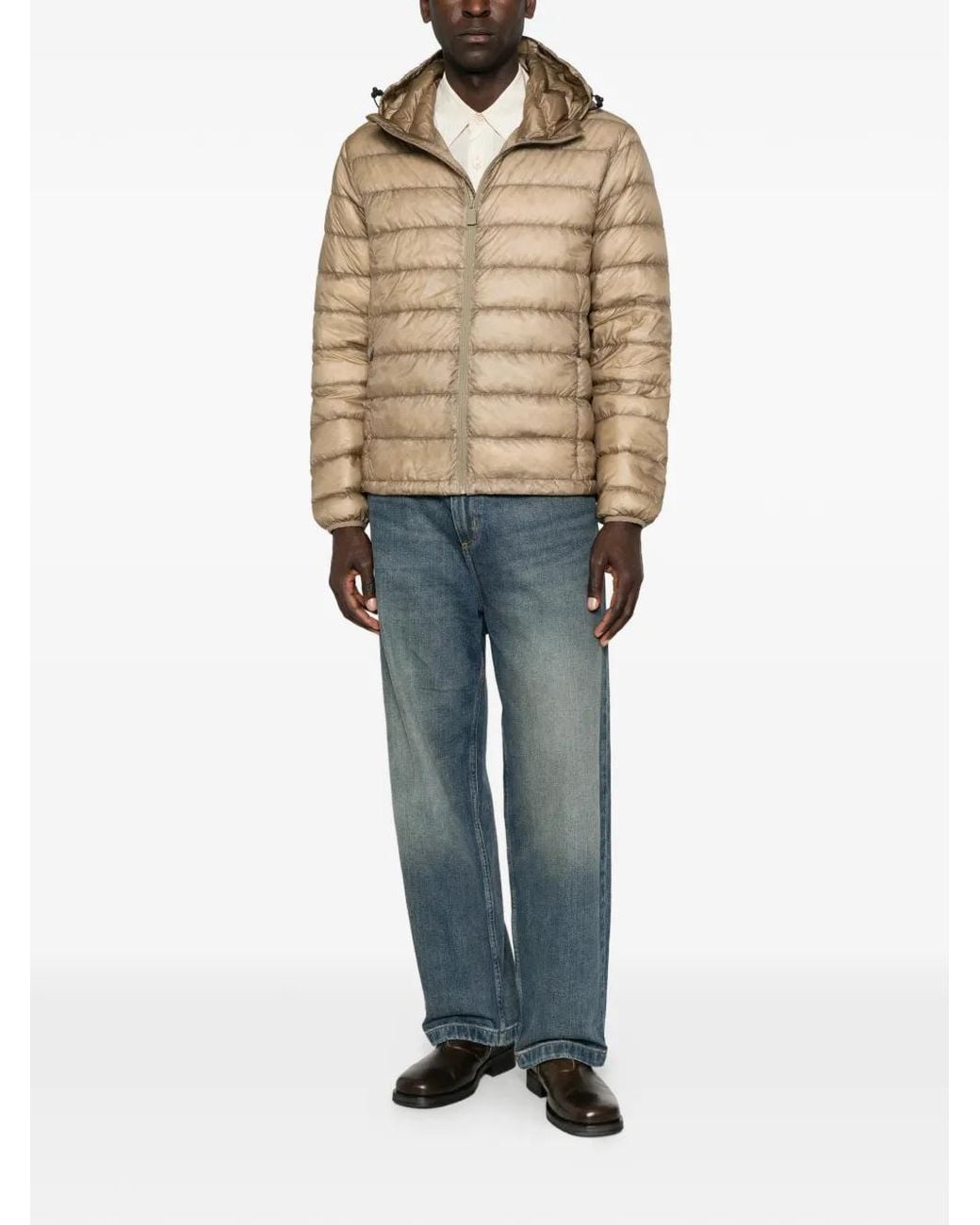 Aspesi Natural Nelson Quilted Hooded Jacket for men