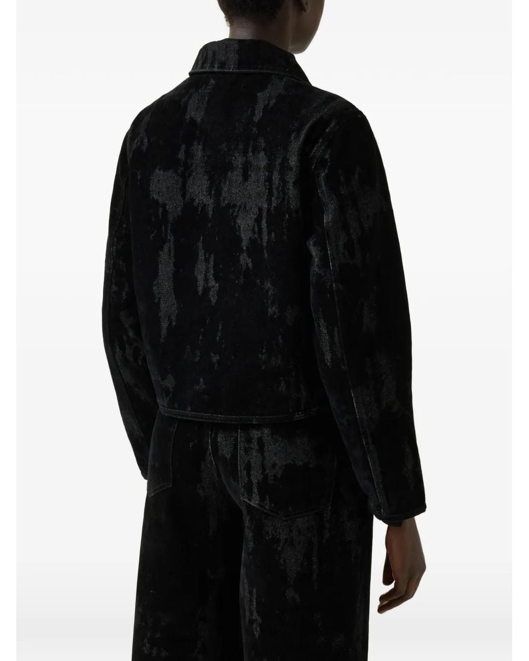 Bogner Black Lore Flock-Print Denim Jacket