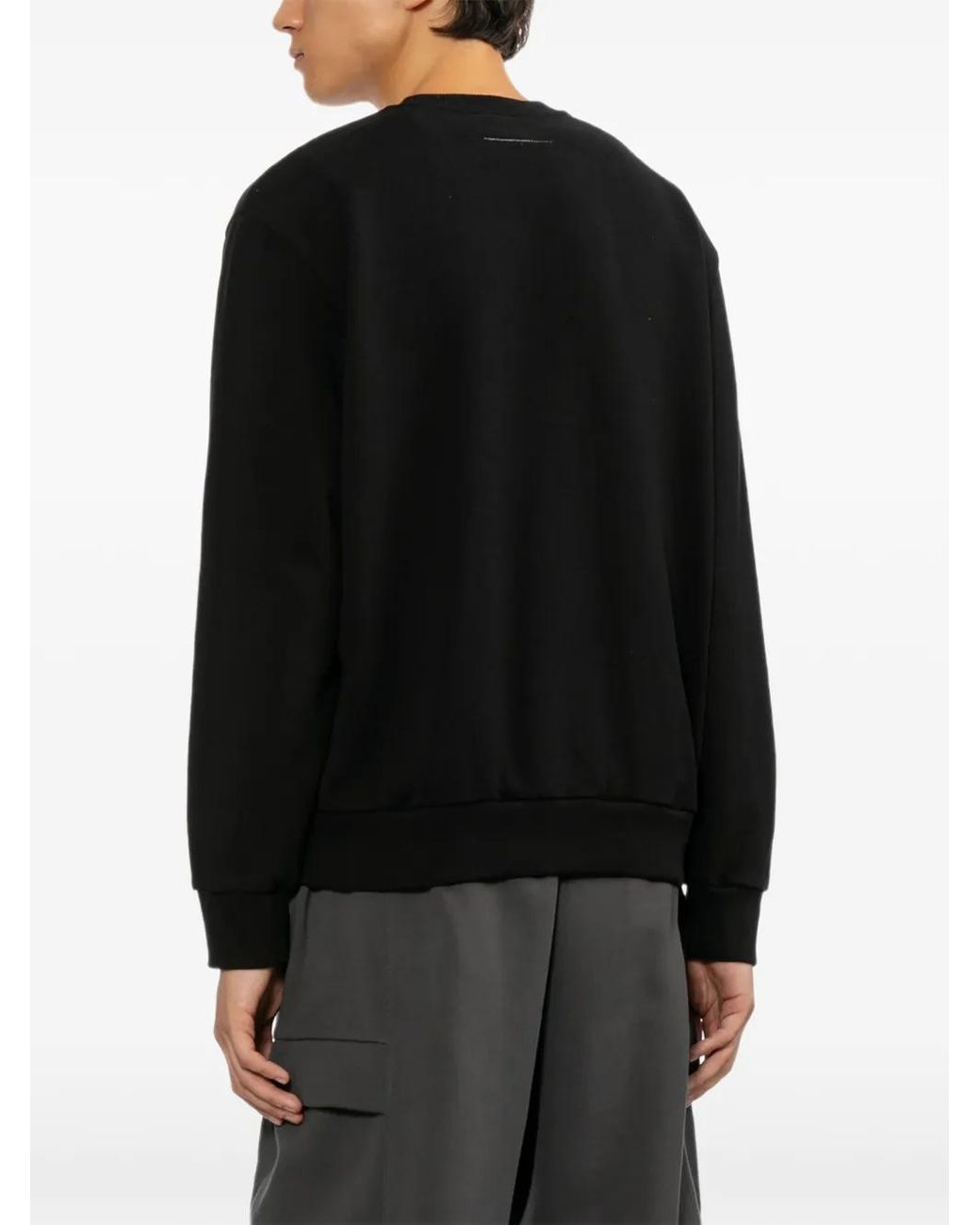 MM6 by Maison Margiela Black Logo-Print Sweatshirt for men