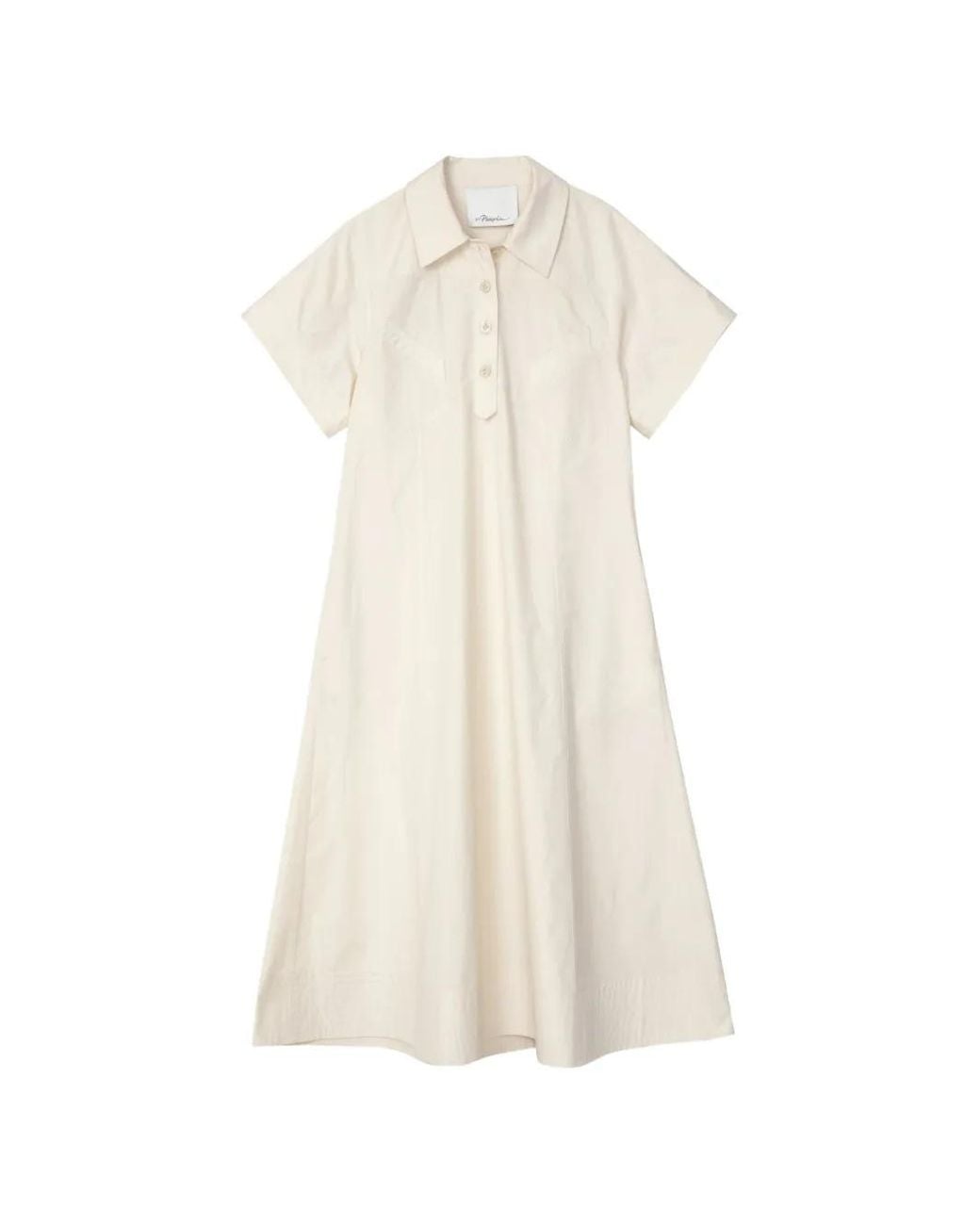 3.1 Phillip Lim White Short-Sleeves Midi Dress
