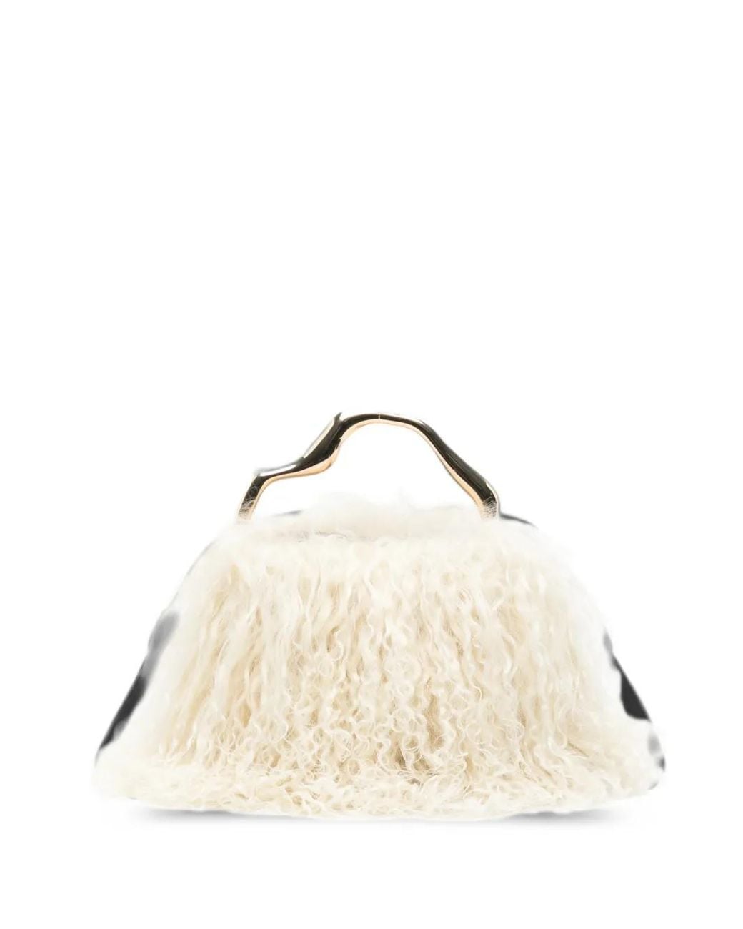 Cult Gaia Natural Solene Shearling Tote Bag