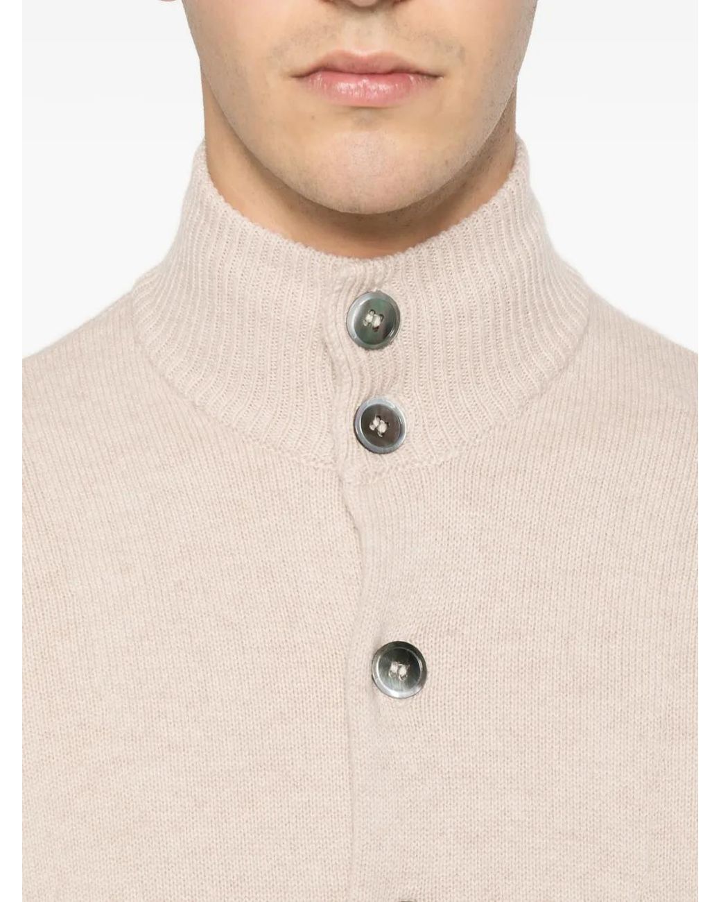 Della Ciana Geknöpfter Cardigan mit Klappentasche in Pink für Herren