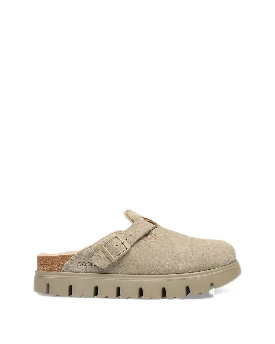 Birkenstock White Boston Chunky Shearling Mules