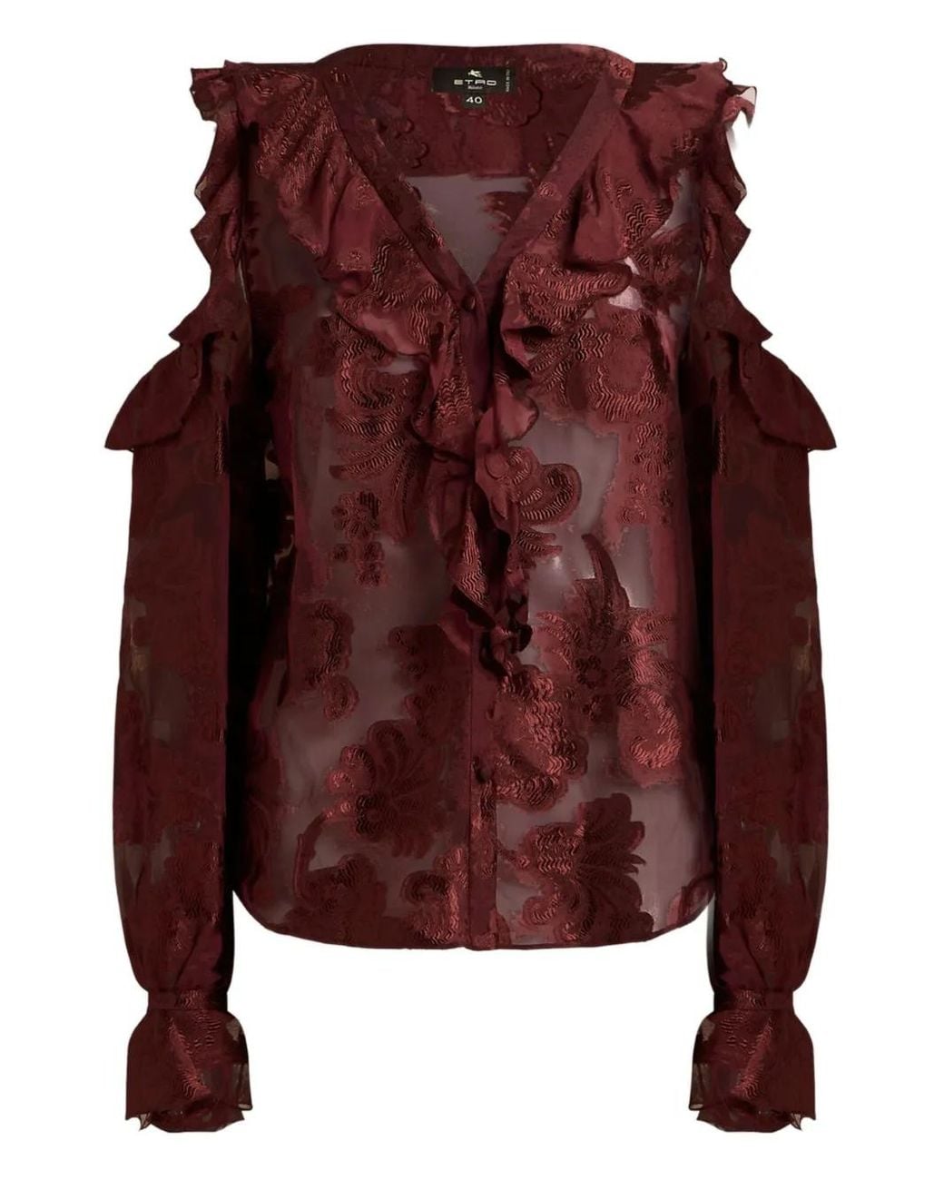 Etro Purple Fil Coupé Chiffon Shirt