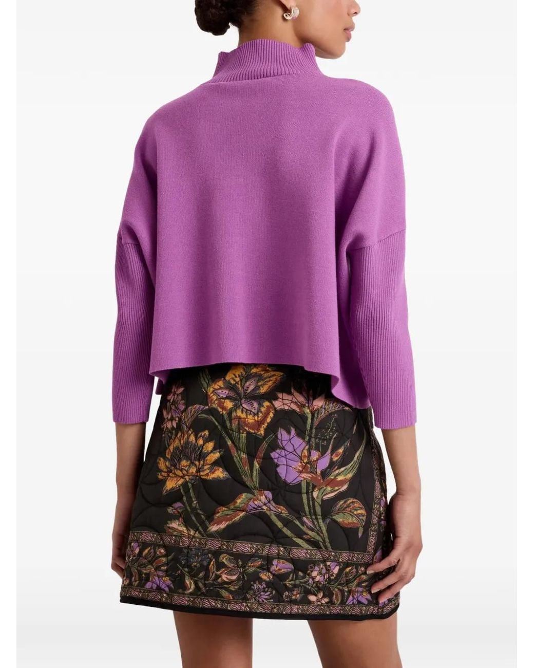 Knit Ribbed Purple Top Marie Oliver Claudie Ribbed-Knit Sweater in Pink | Lyst