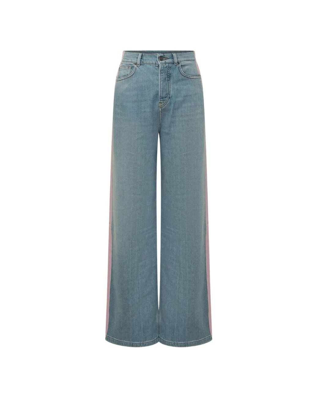 Fiorucci Blue Stripe-Detail Baggy Jeans