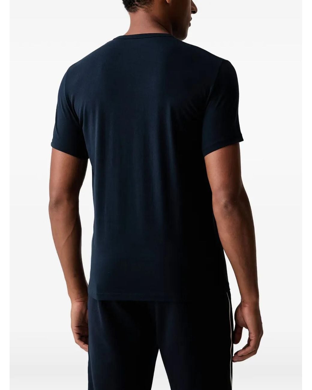 Emporio Armani Red Logo-Patch T-Shirts (Set Of Two) for men