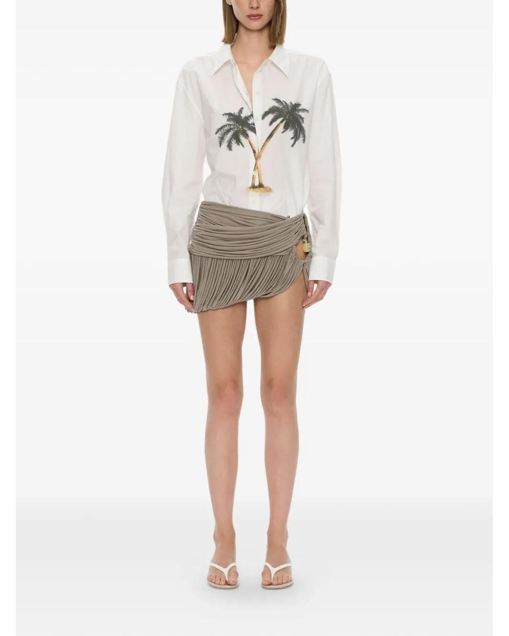 Christopher Esber Natural Mini Beach Glass Bubble Skirt
