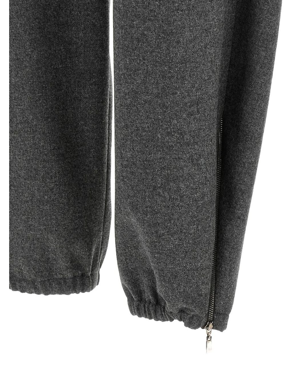 Brunello Cucinelli Gray Flannel Loose Cargo Trousers