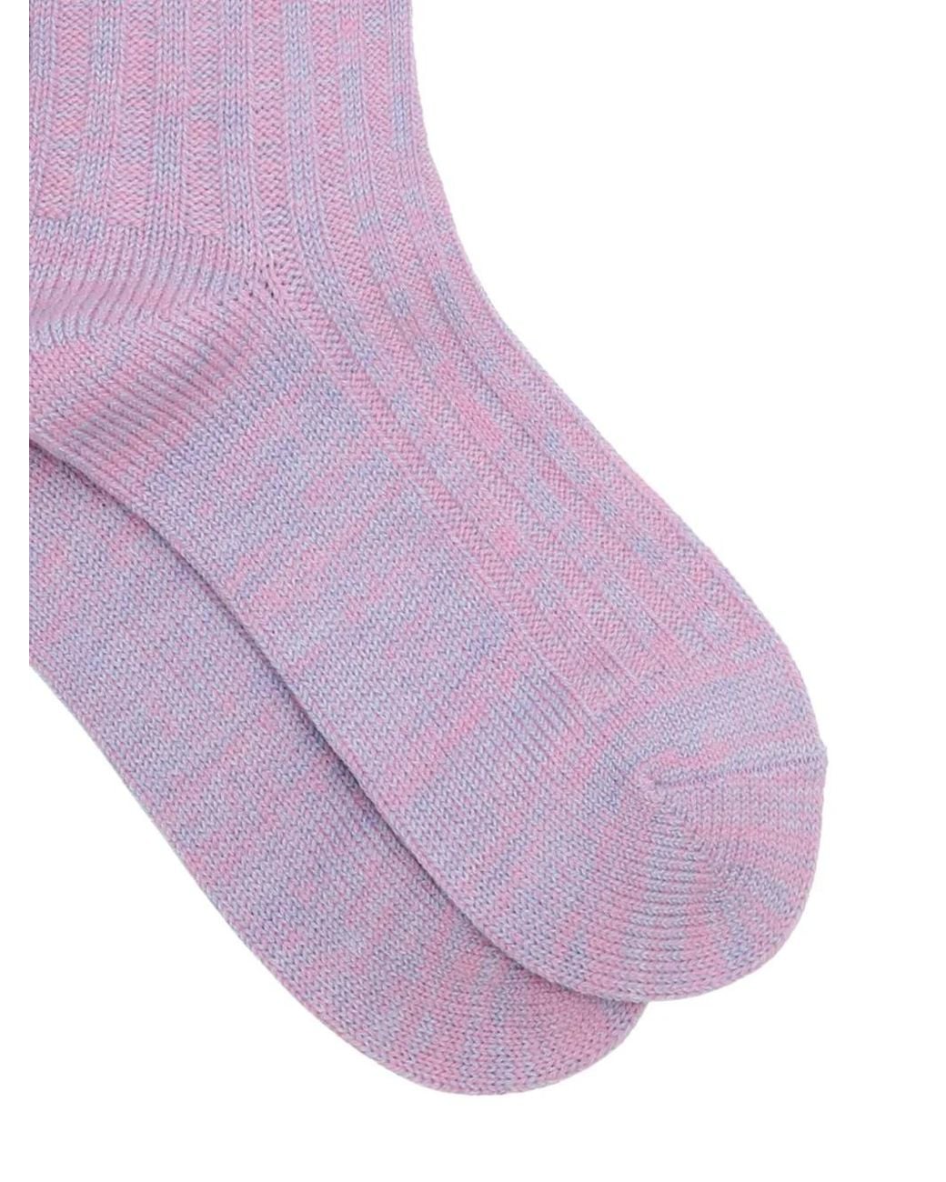 Ganni Purple Ribbed Socks