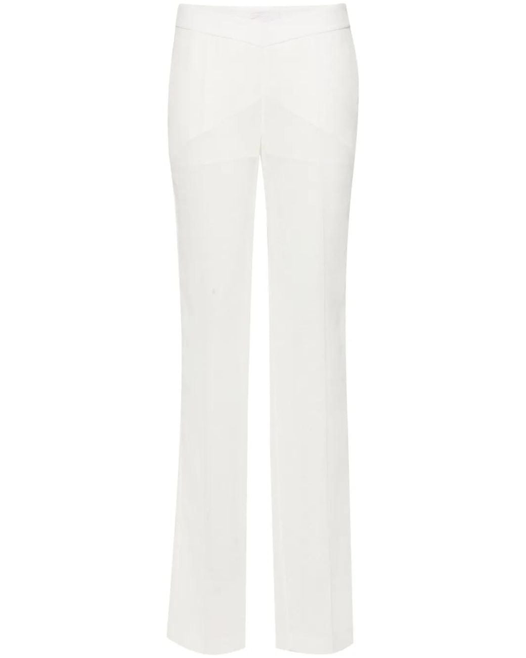 Genny Straight Plooibroek in het White