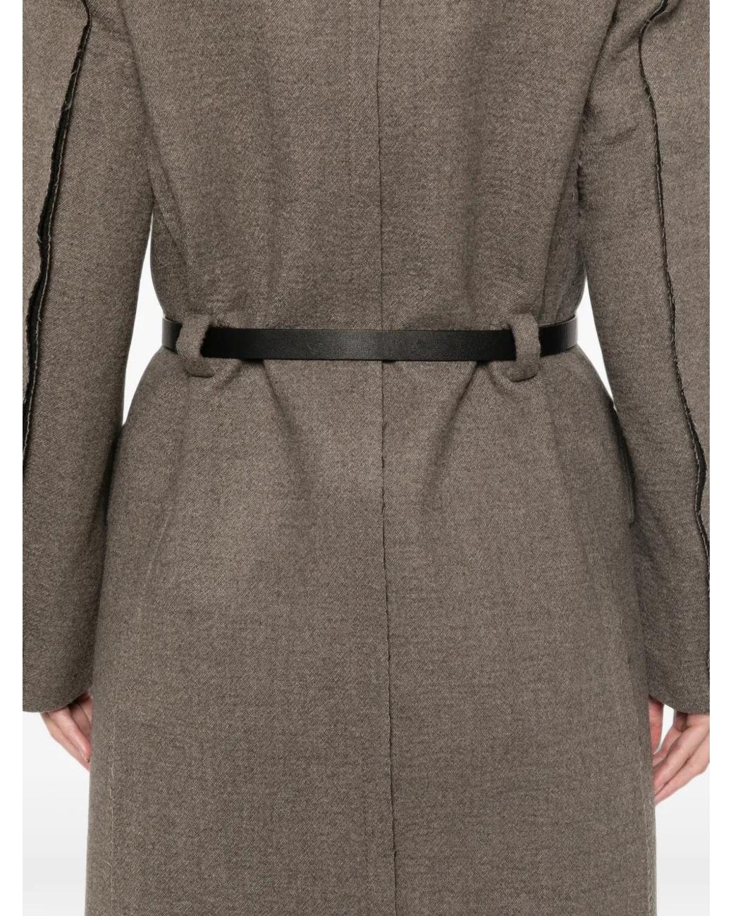 Seafarer Brown Double-Breasted Belted Coat