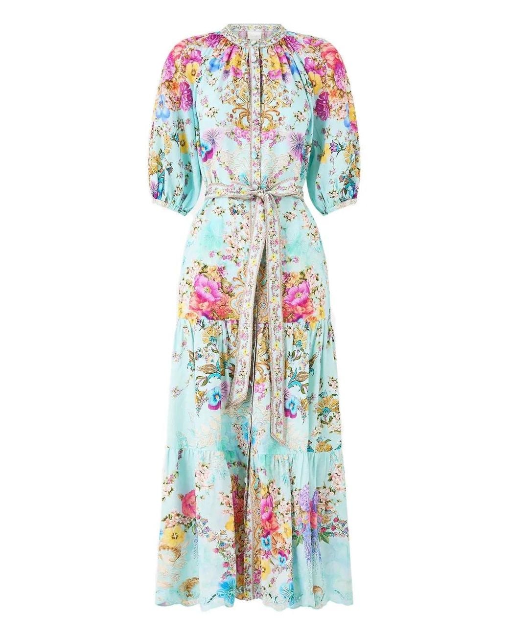 Camilla Blue Bazaar Blooms Midi Shirt Dress