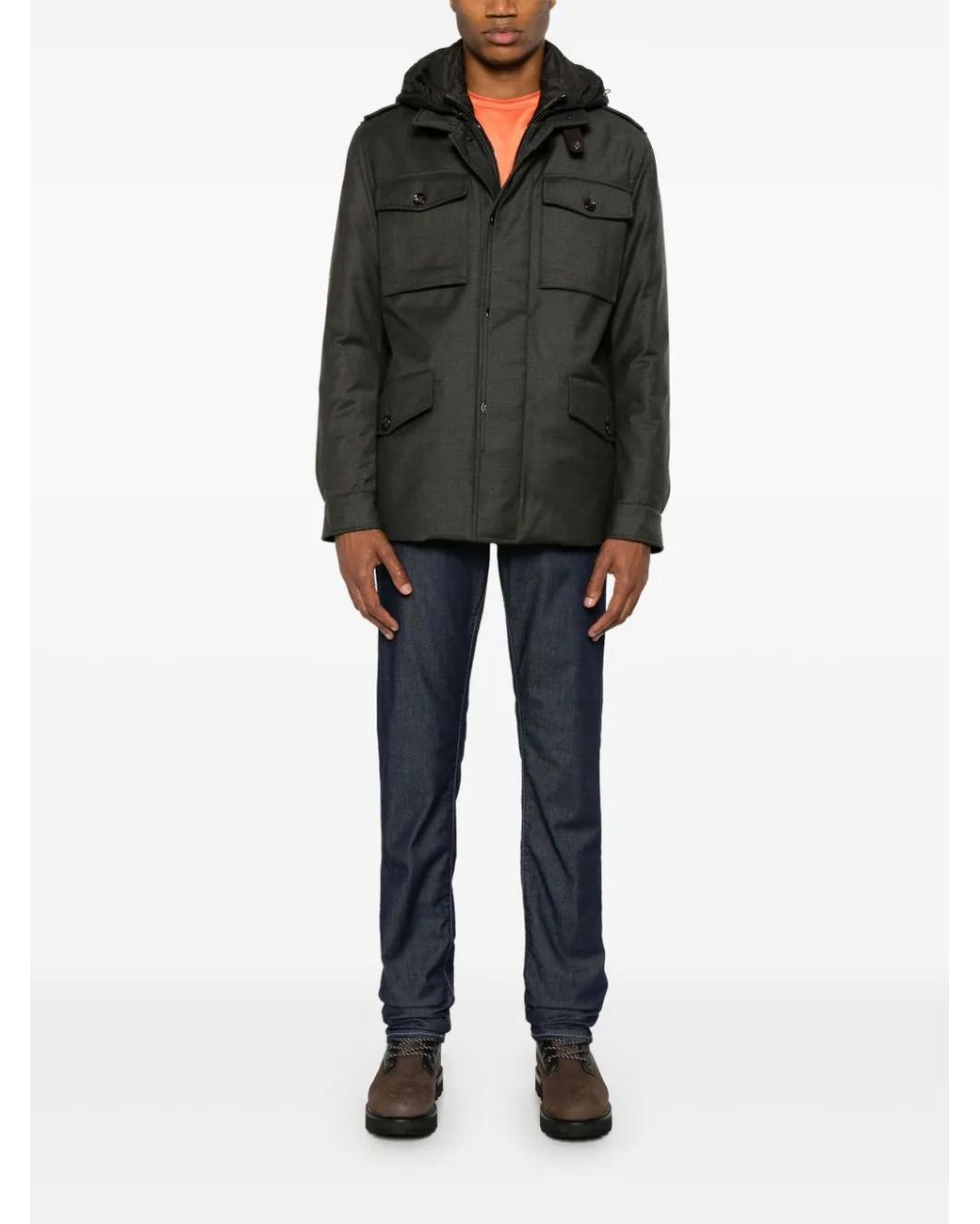 Moorer Black Isac Padded Jacket for men
