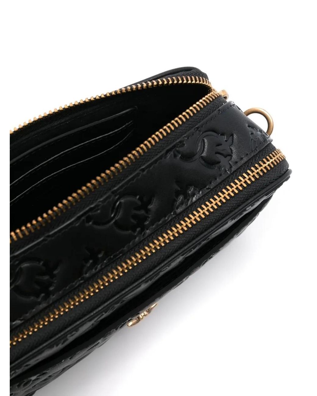 Pinko Black Mini Logo-Debossed Cross Body Bag