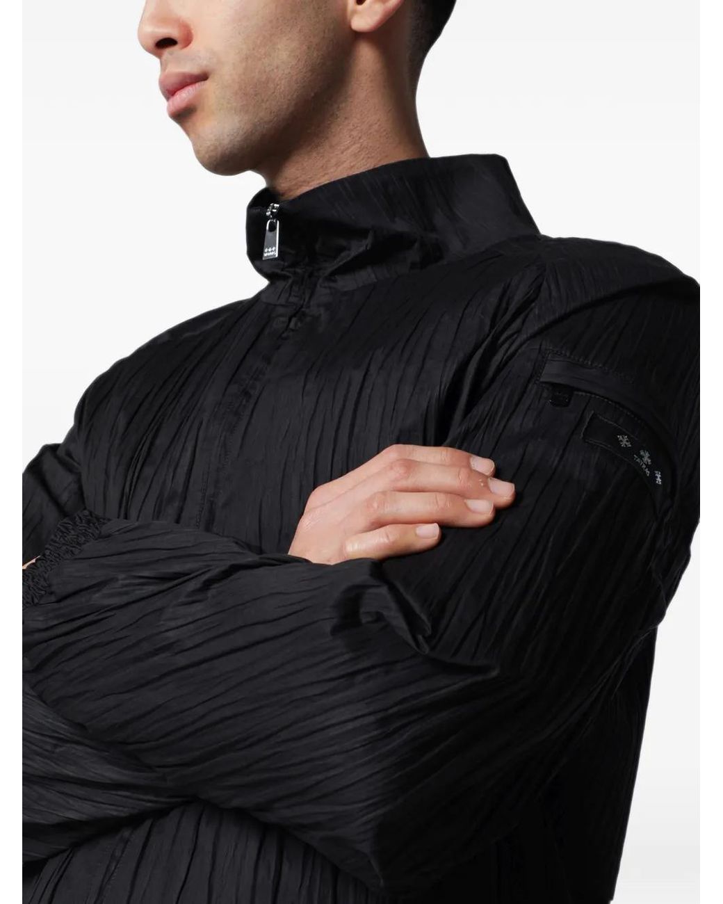 Tatras Blue Plissé-Effect Jacket for men