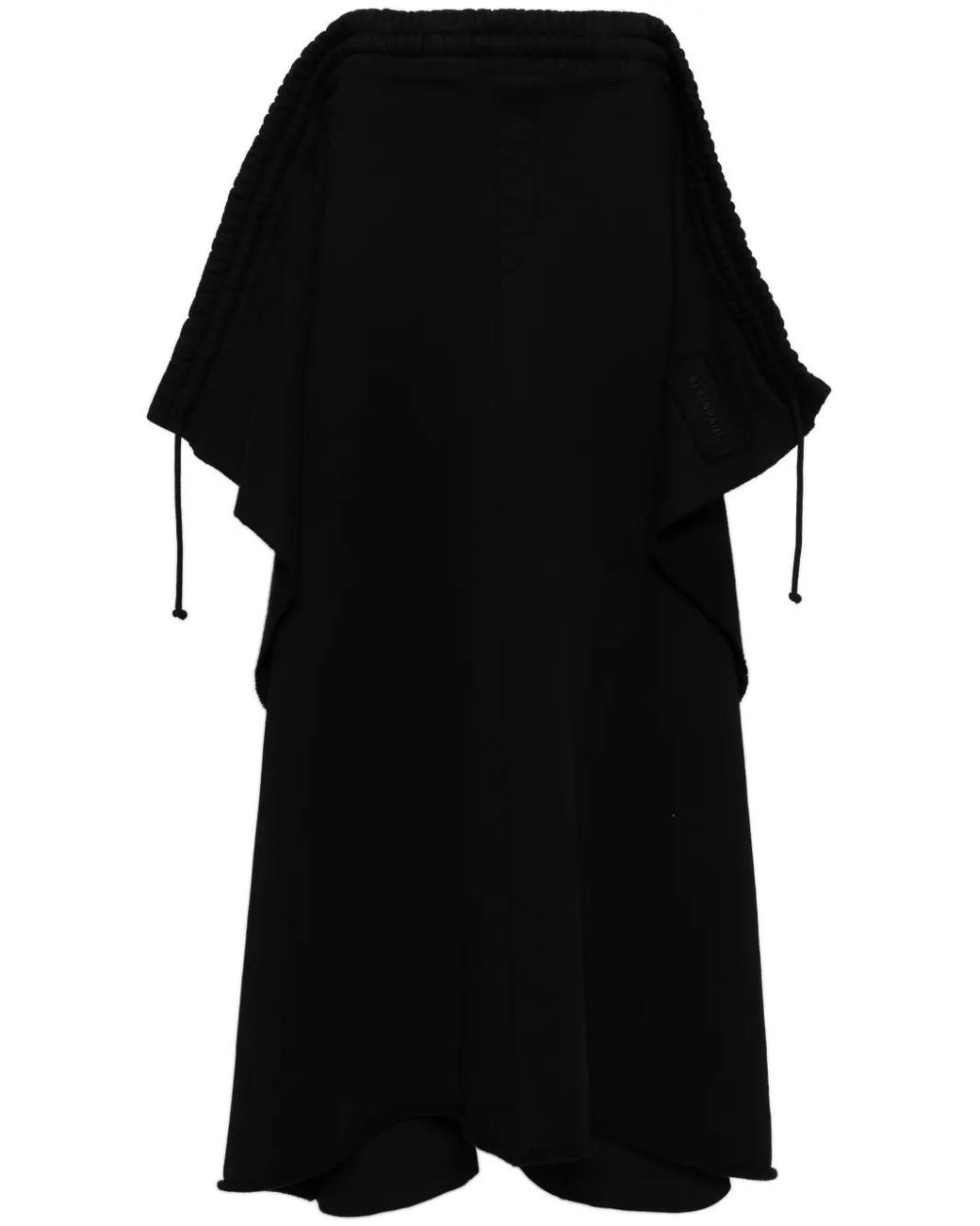ALAINPAUL Black Cotton Logo Patch Drawstring Trousers