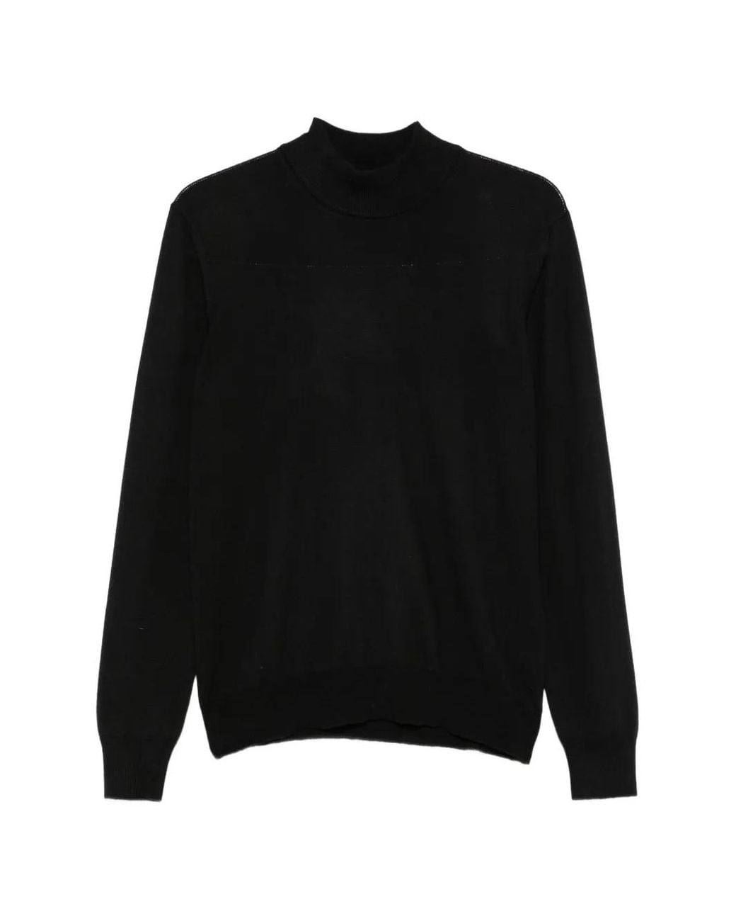 Tagliatore Black High-Neck Fine-Knit Sweater for men