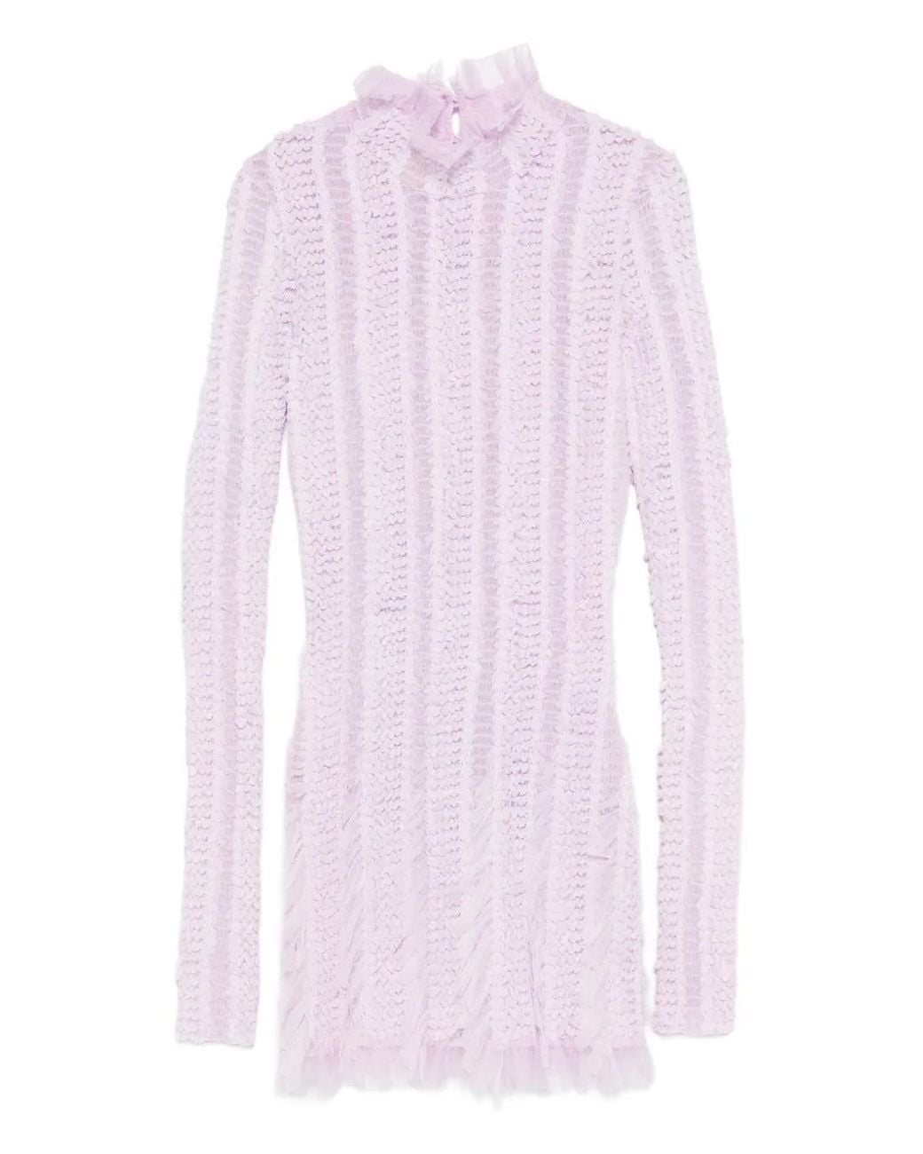 Roberta Einer Pink Angel High-Neck Long-Sleeve Mini Dress