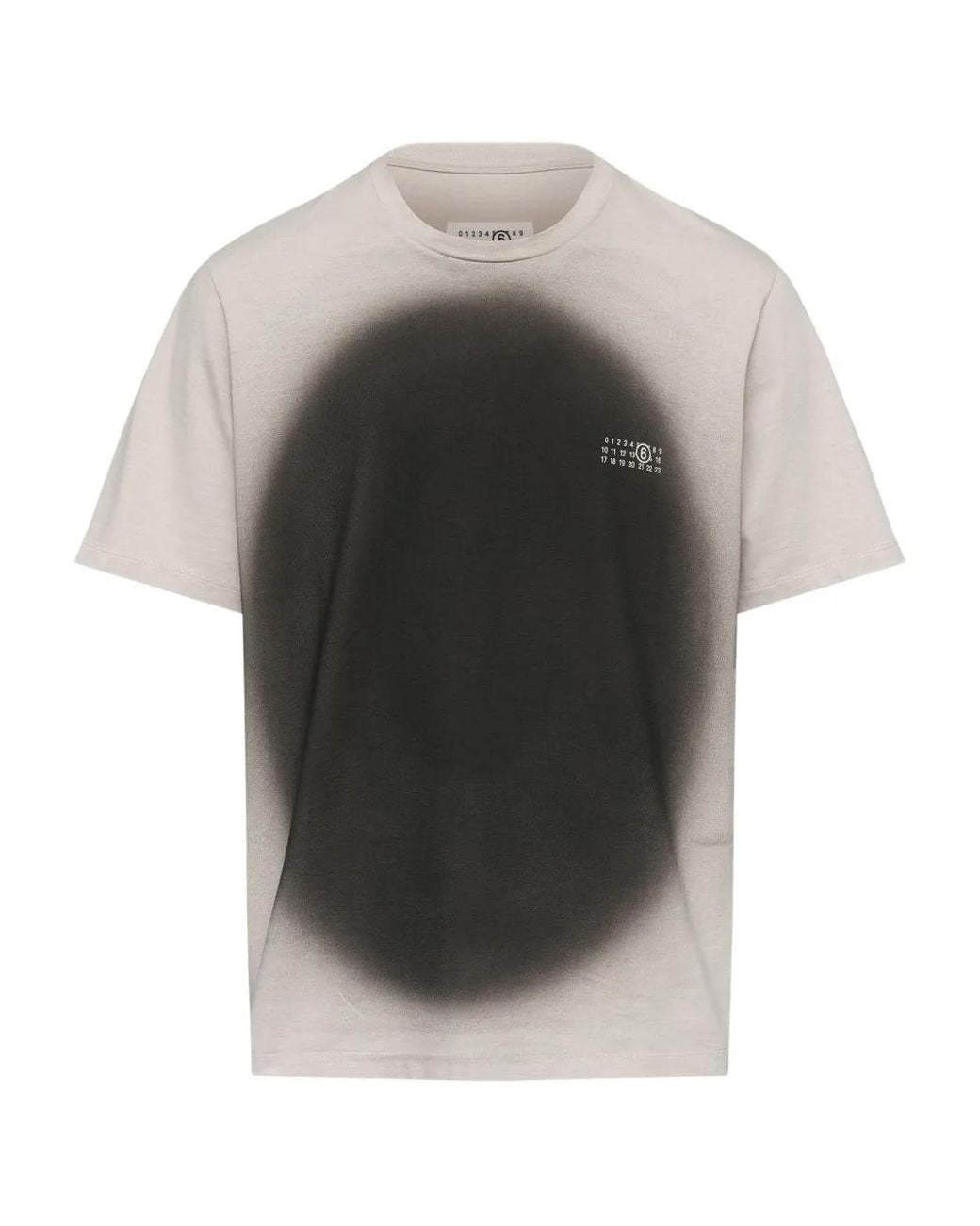 MM6 by Maison Margiela Gray Crew-Neck Graphic T-Shirt for men
