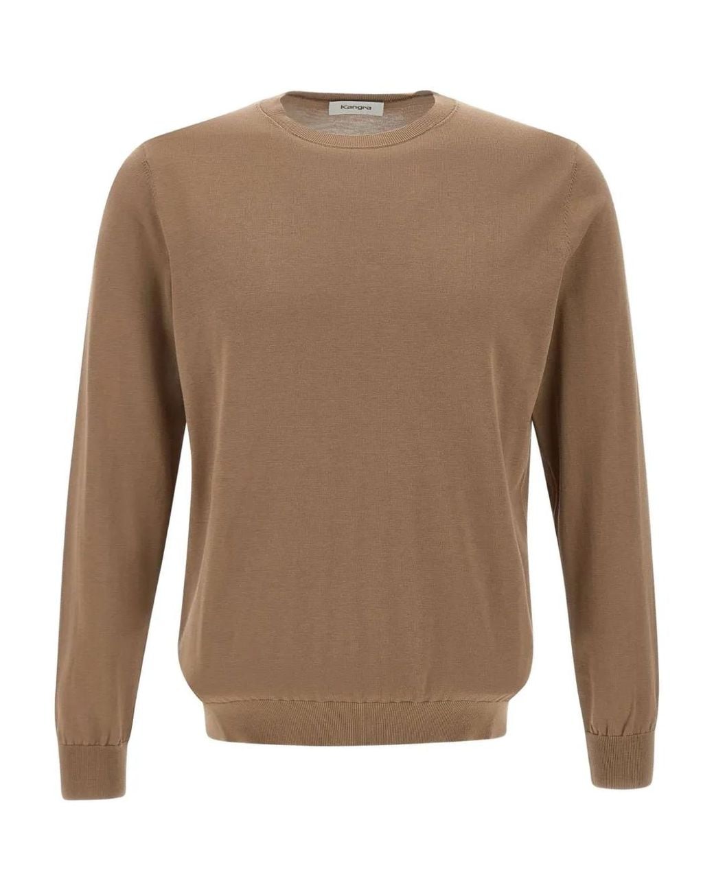 Kangra Brown Crew-Neck Long-Sleeve Sweater for men