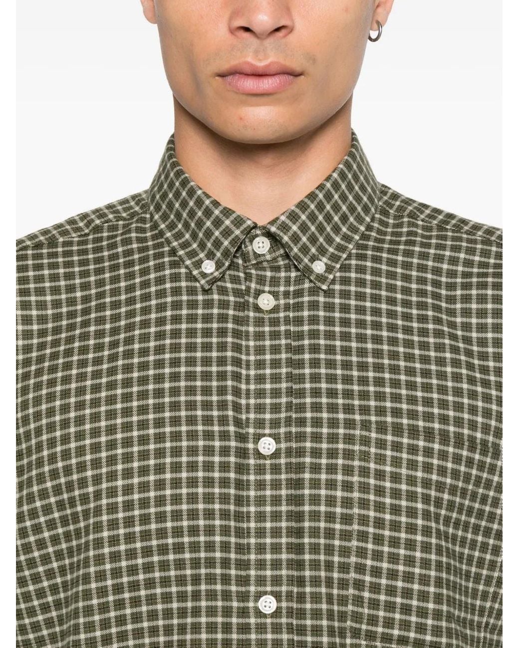 Les Deux Green Check Flannel Shirt for men