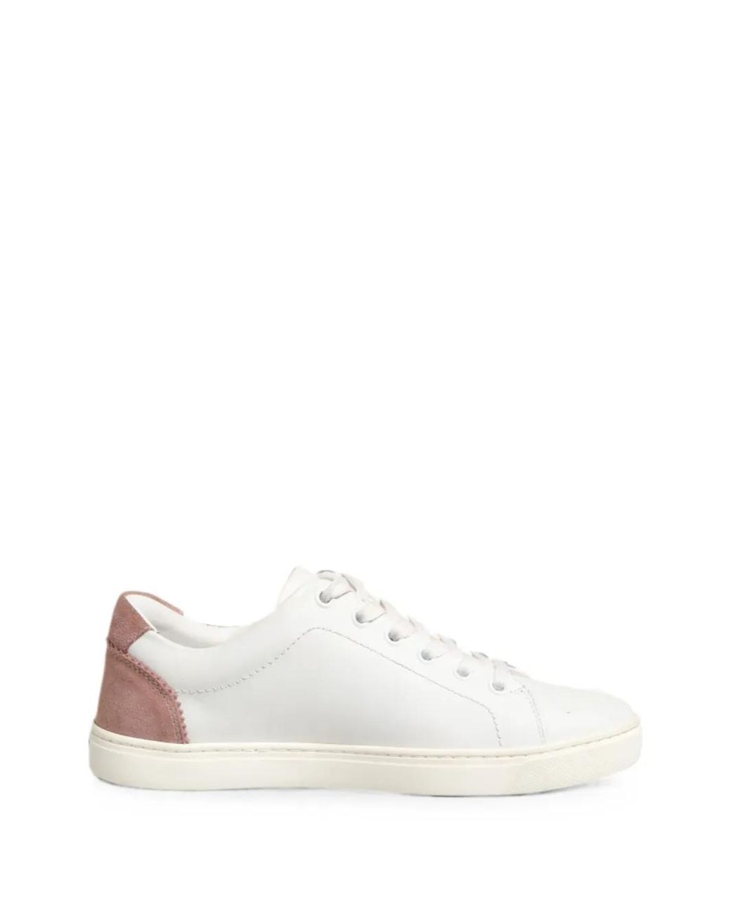 Dolce & Gabbana White Weiße Rosa Leder Low Top Sneakers