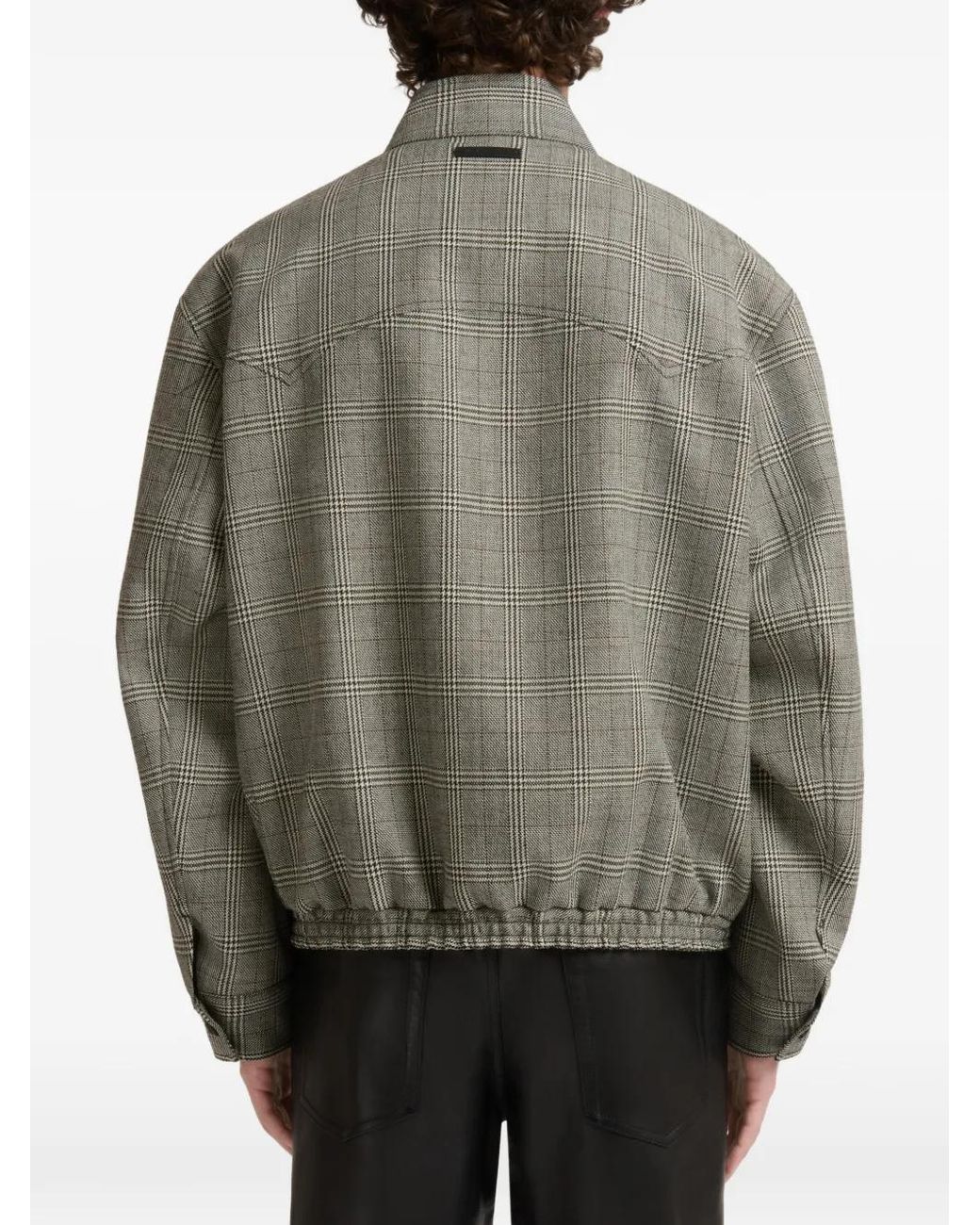 Marni Gray Check-Pattern Virgin Wool Jacket for men