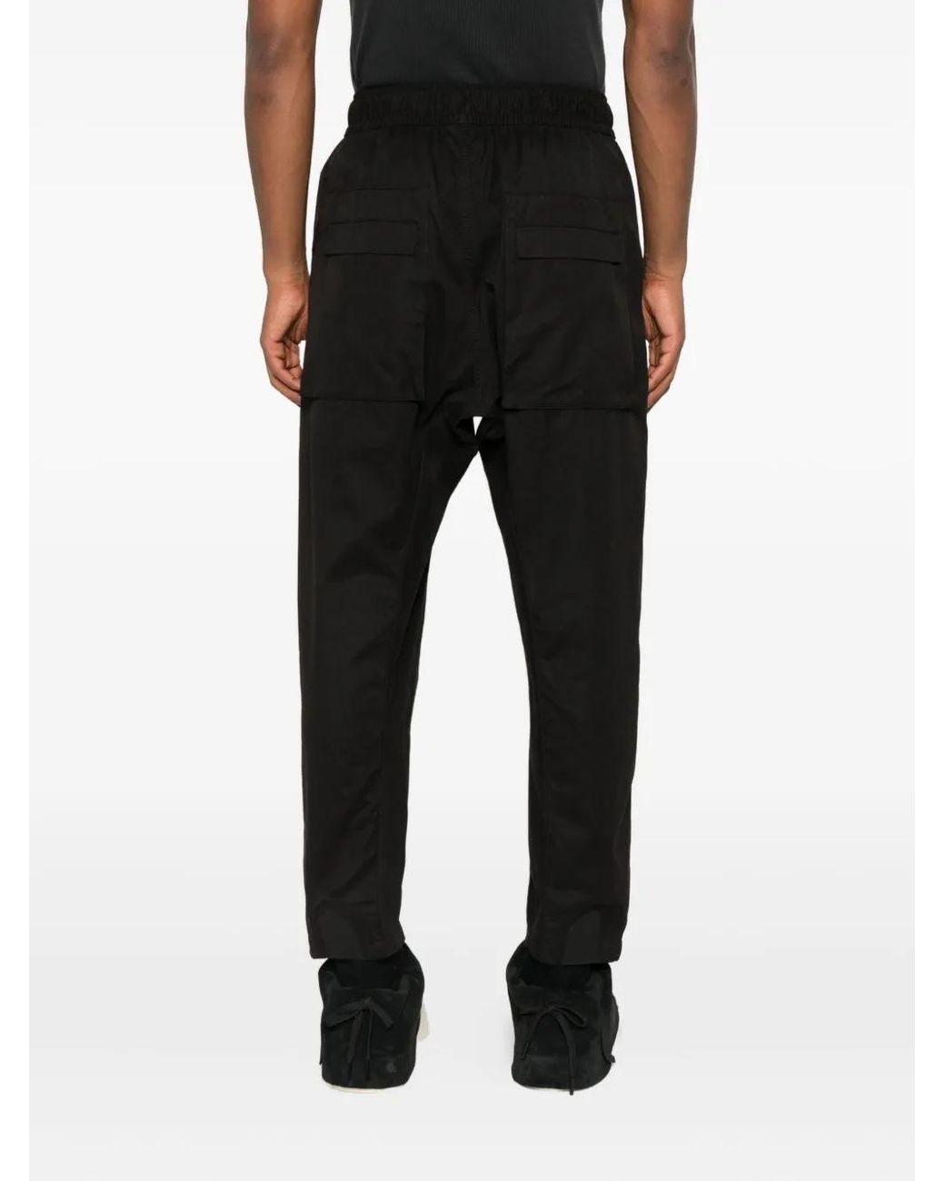 Thom Krom Black Belted Tapered Trousers for men