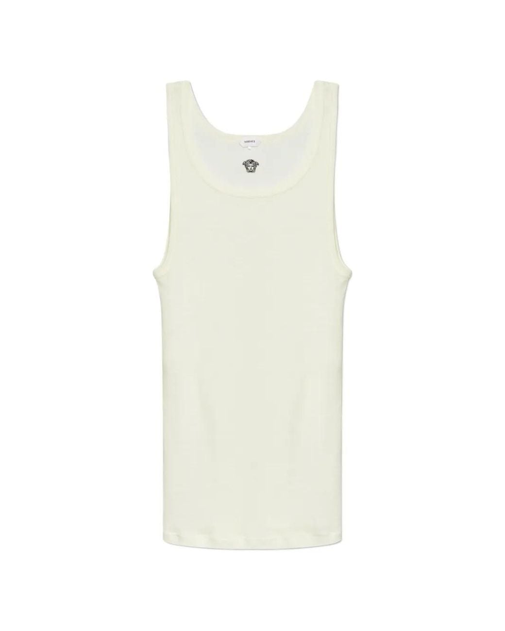 Versace White Medusa-Logo Wool Tank Top for men