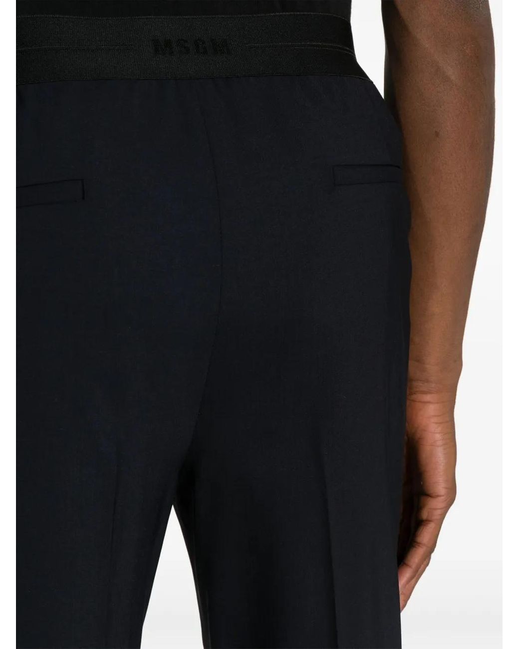 MSGM Pantalon Met Logo Tailleband in het Black voor heren