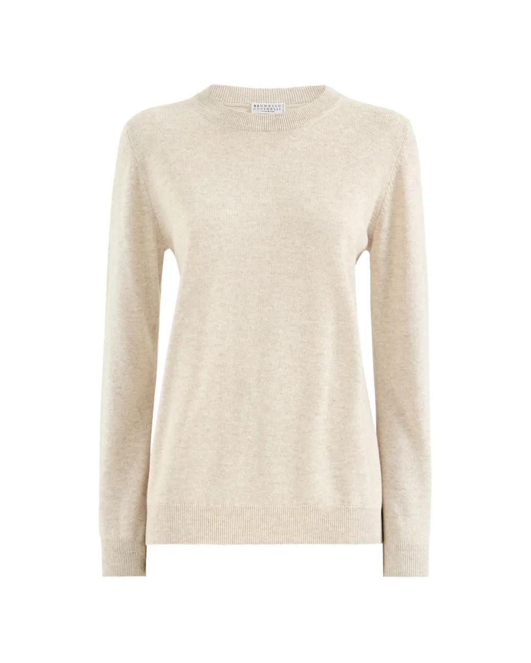 Brunello Cucinelli White Cashmere Sweater With Monili