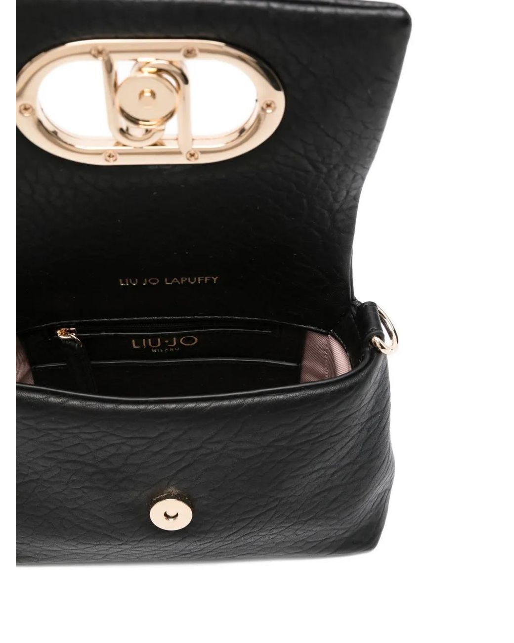 Liu Jo Black Chain-Strap Textured Shoulder Bag