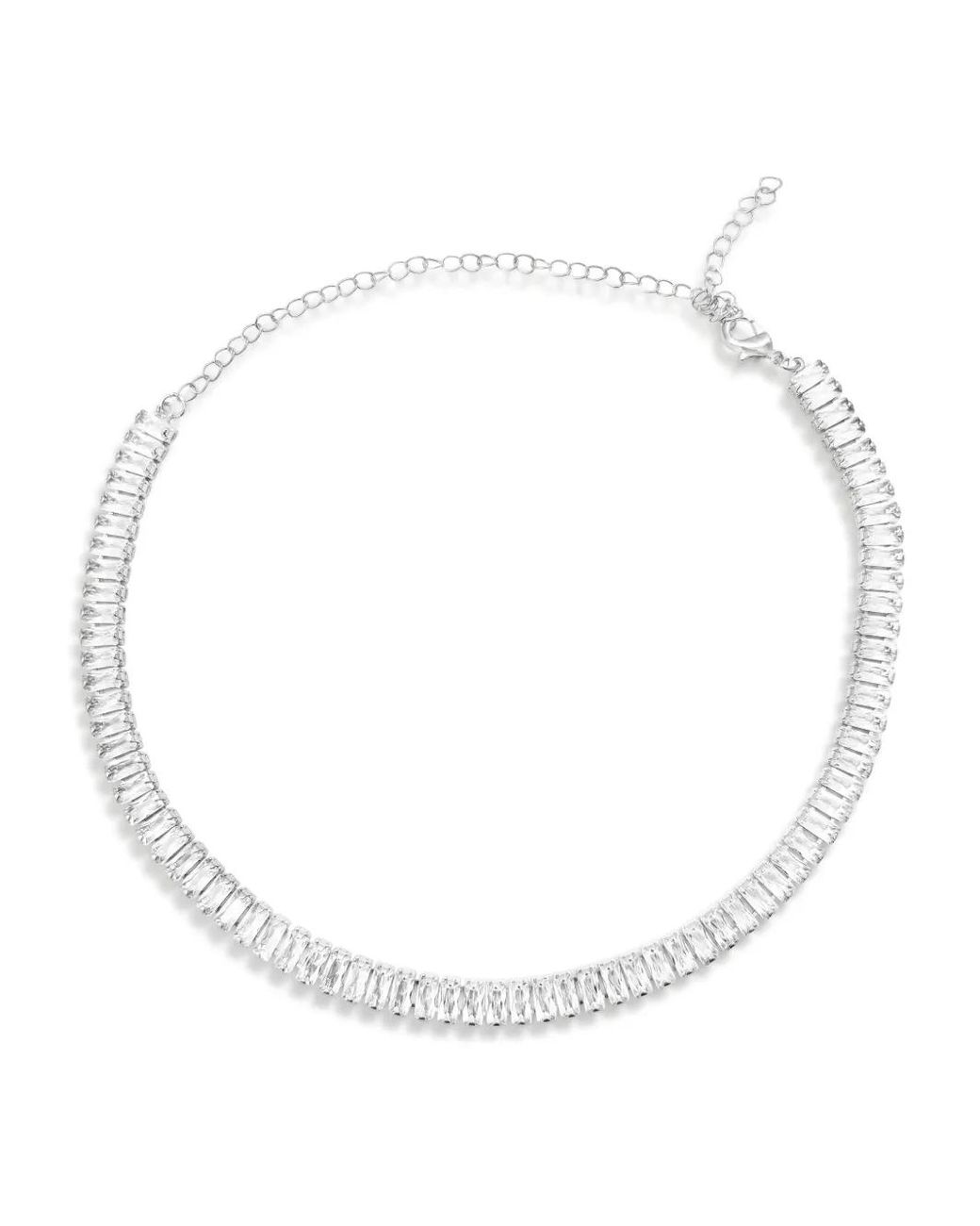 Hzmer Jewelry White Crystal-Embellished Necklace