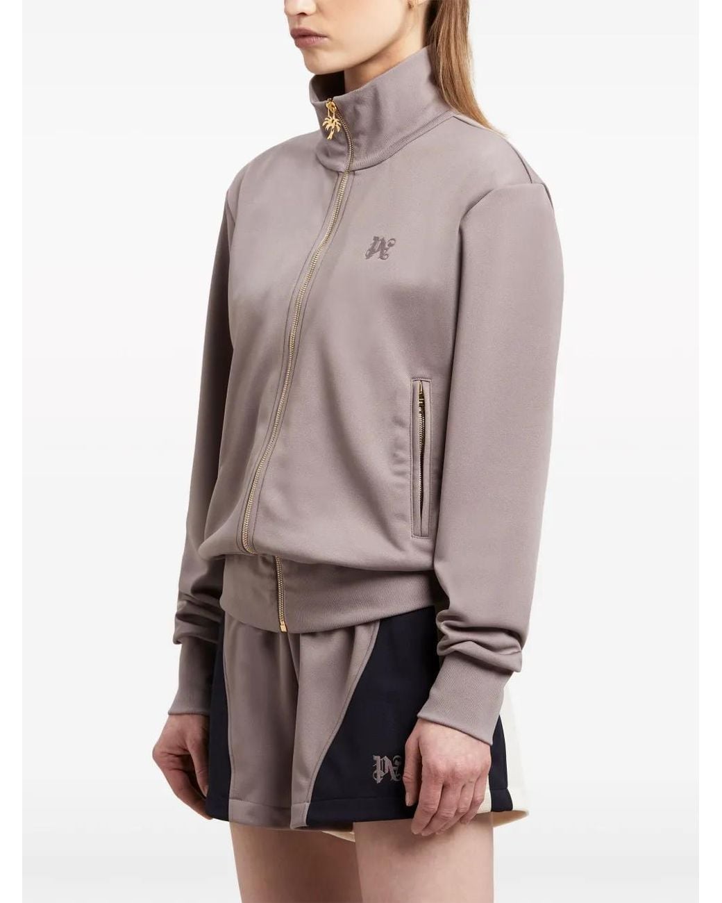 Palm Angels Brown Pa Monogram-Embroidered Track Jacket