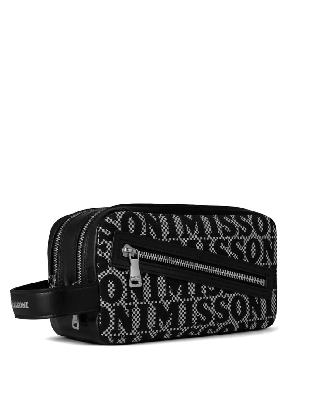 Missoni Black Logo-Pattern Clutch Bag