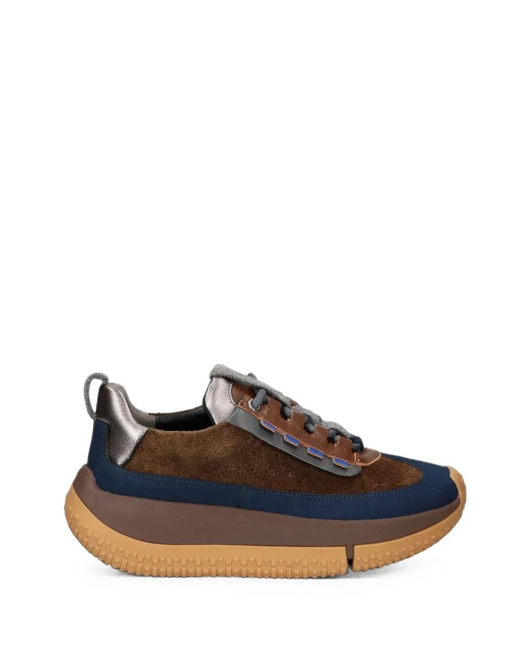 4Ccccees Brown Suede-Panel Sneakers