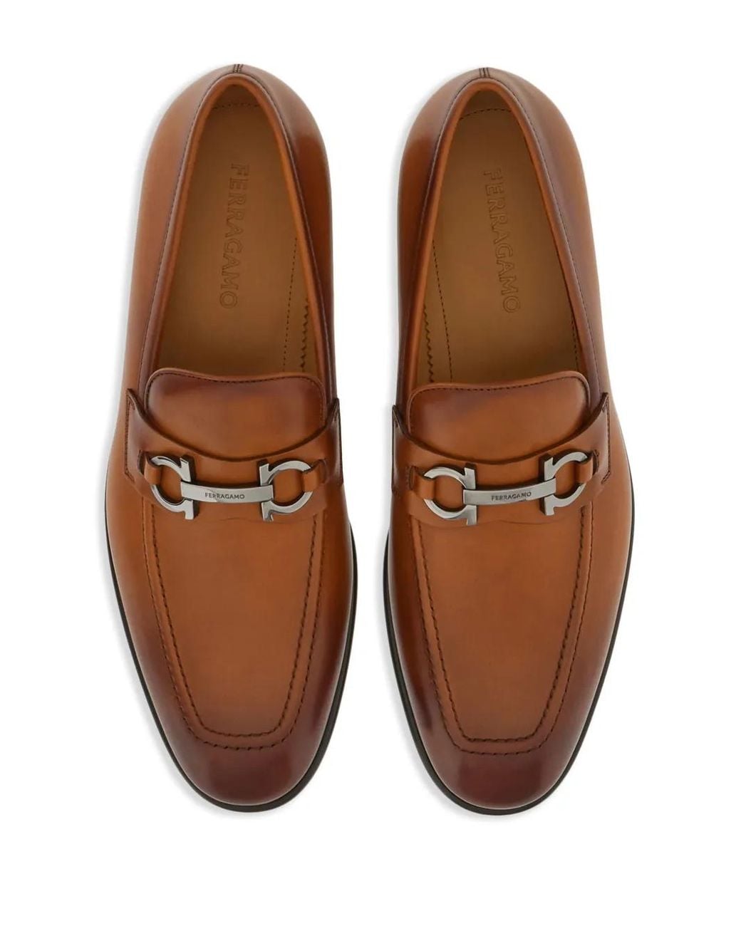 Ferragamo Brown Moccasin With Gancini Ornament Loafer for men