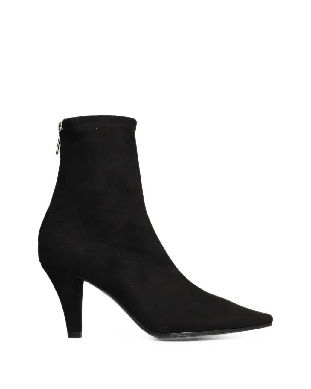 BIANCADI Black Pointed-Toe Zip-Fastening Ankle Boots