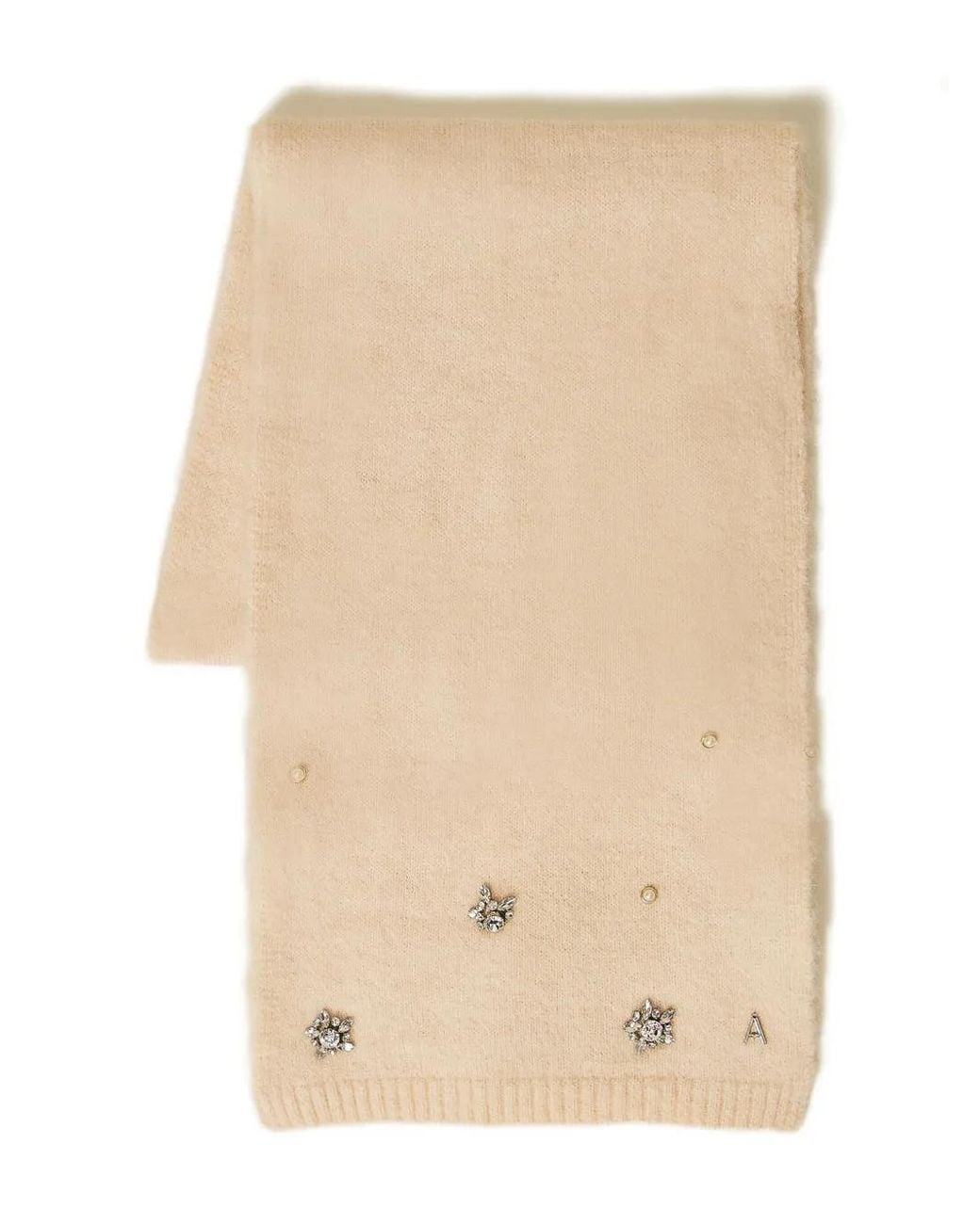Twinset Natural Floral-Embellished Scarf