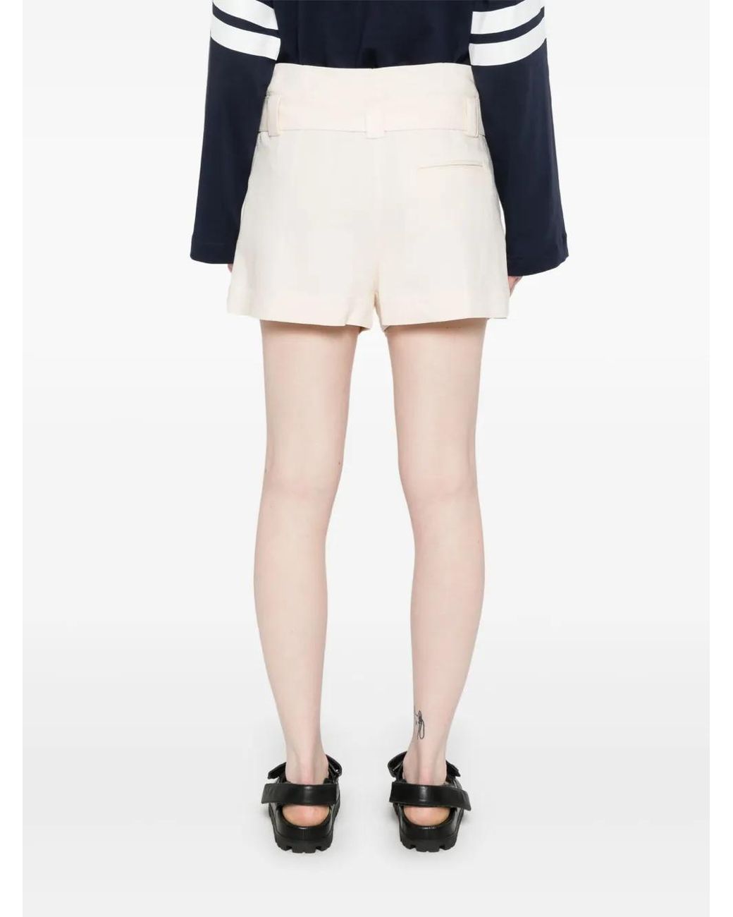 MSGM Natural Belted Shorts
