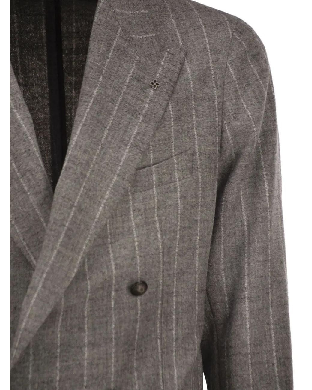 Tagliatore Gray Pinstripe Blazer for men