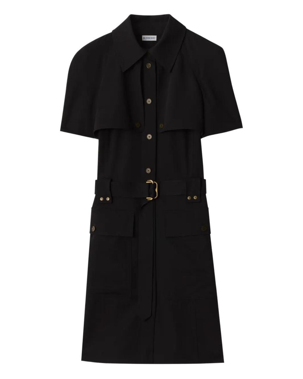 Burberry Black Wool Trench Dress