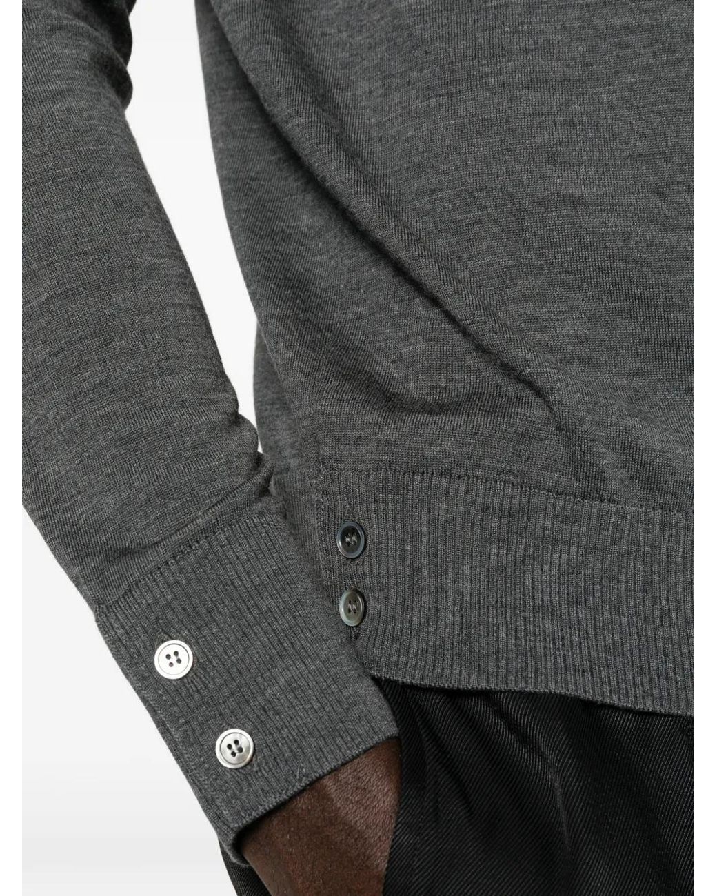 IVORY PARIS Gray Pull Boutonné À Col Montant for men