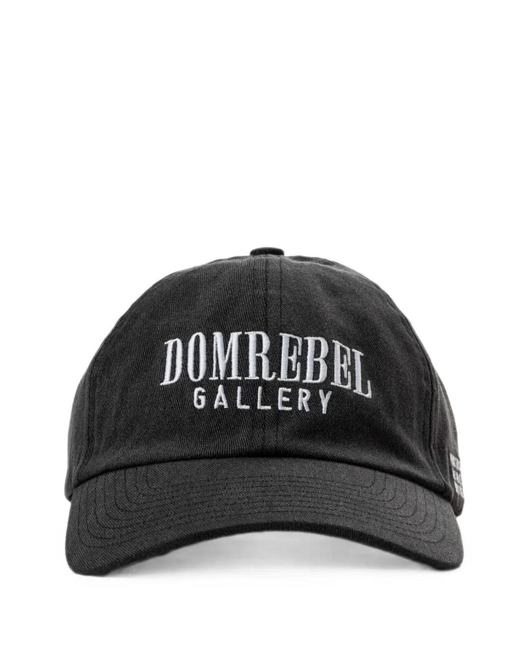 DOMREBEL Black Casquette Gallery En Coton Délavé À Broderies