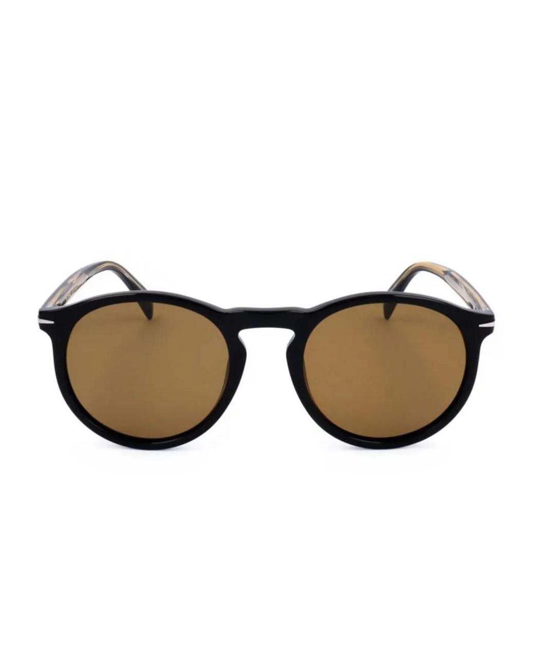 David Beckham Black Round-Frame Sunglasses for men